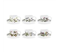 Portmeirion Botanic Garden Drum Shape Teacup, 0.2L, Set of 6 - various motifs