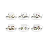 Portmeirion Botanic Garden Drum Shape Teacup, 0.2L, Set of 6 - various motifs