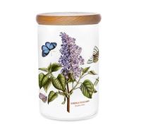 Portmeirion x Botanic Garden Storage Jar - Airtight Earthenware Jar, Garden Lilac Motif, Durable and Stylish, Suitable for Keeping Coffee, Tea, Sugar, or Snacks Fresh