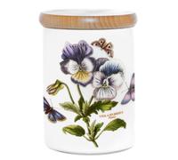 Portmeirion x Botanic Garden Storage Jar - Airtight Earthenware Jar, Pansy Motif, Durable and Stylish, Suitable for Keeping Coffee, Tea, Sugar, or Snacks Fresh