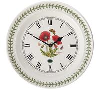 Portmeirion Home & Gifts Botanic Garden Poppy Wall Clock, Multi-Colour Colour (Multi-colour Colour,25.4 x 25.4 cm), Neutral, Earthenware