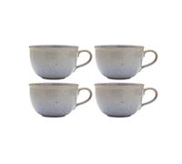 Portmeirion x Minerals 4-Piece Aquamarine Jumbo Mug Set (H8cm, 600ml) - Blue Reactive Glaze Stoneware Coffee & Tea Mugs for Everyday Use, Contemporary Tableware