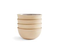 Portmeirion x Minerals 4-Piece Aquamarine Medium Bowl Set (17cm, 482ml) - Blue Reactive Glaze Stoneware Bowls for Soup, Pasta and Everyday Dining