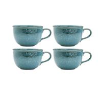 Portmeirion x Minerals 4-Piece Jade Jumbo Mug Set (H8cm, 600ml) - Blue Reactive Glaze Stoneware Coffee & Tea Mugs for Everyday Use, Contemporary Tableware