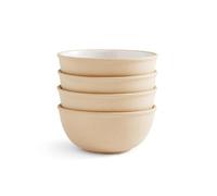 Portmeirion x Minerals 4-Piece Moonstone Medium Bowl Set (17cm, 482ml) - Blue Reactive Glaze Stoneware Bowls for Soup, Pasta and Everyday Dining