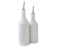 Portmeirion x Sophie Conran Oil & Vinegar Drizzler Set - White Porcelain, Durable with Controlled Flow, Suitable for Cooking and Table Service