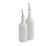 Portmeirion x Sophie Conran Oil & Vinegar Drizzler Set - White Porcelain, Durable with Controlled Flow, Suitable for Cooking and Table Service