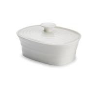 Portmeirion x Sophie Conran Porcelain Butter Dish with Lid - White Ceramic Butter Dish with Handle, Great Gift for Farmhouse and Kitchen Lovers
