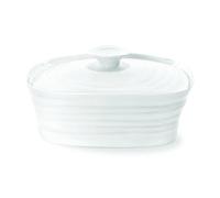 Portmeirion Home & Gifts Covered Butter Dish, Porcelain, White, 12 x 15.5 x 6 cm