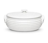 Portmeirion x Sophie Conran Porcelain Casserole Dish with Lid - White Oval Serving Dish, Oven, Microwave and Dishwasher Safe, Suitable for Everyday Cooking and Entertaining