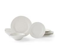 Portmeirion Home & Gifts CPW80002-X Dinner Set, Porcelain, White, 27.9 x 27.9 x 2.5 cm
