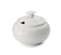 Portmeirion x Sophie Conran Sugar Bowl with Lid - White Porcelain Sugar Pot, Microwave, Oven & Dishwasher Safe, Presented in a Giftable Design, Suitable for Everyday Use or Gifting