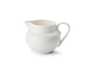 Portmeirion x Sophie Conran White Porcelain Milk Jug with Handle - Featuring Signature Ripple Design, Suitable for Serving Cream, Milk or Sauces
