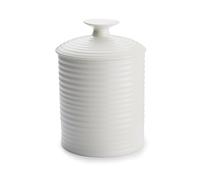 Portmeirion x Sophie Conran White Porcelain Storage Jar with Lid, Stylish and Durable Canister for Kitchen Essentials, 18cm tall, 1110ml Volume