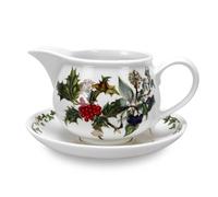 Portmeirion Home & Gifts Gravy Boat & Stand, Ceramic, Multi-Colour, 17 x 18 x 11 cm