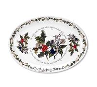 Portmeirion x The Holly & Ivy Serving Platter - Oval Platter, Ceramic, Multi-Colour, Durable Plate for Kitchen Essentials, Dishwasher, Microwave, Freezer and Oven Safe, 33cm