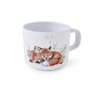 Portmeirion x Wrendale Designs Handled Cup 200ml, Fox Cubs Design | Woodland Animal Melamine Handled Mug, Dishwasher Safe, Perfect for Everyday Use, Home and Children