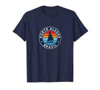 Porto Alegre Brazil Vintage Sailboat Retro 70s T-Shirt