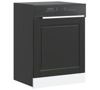Porto Black Dishwasher Panel, 60x1.5x67 cm Engineered Wood, Moisture-Resistant Kitchen Cabinet Front, Durable Protection for Modern Appliances