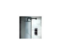 Porto Concealed Thermostatic Overhead 200mm Rainfall Shower Mixer Matte Black