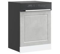 Porto Concrete Grey Dishwasher Panel, 60x1.5x67 cm Engineered Wood, Moisture-Resistant Kitchen Cabinet Front, Durable and Easy Clean Surface