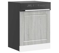 Porto Grey Sonoma Dishwasher Panel, 60x1.5x67 cm Engineered Wood Kitchen Cabinet Front, Moisture Resistant, Easy Clean, Durable Storage Solution for Dishwasher Protection
