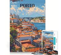 Porto, Portugal Cityscape Jigsaw Puzzle 1000 Piece for Adults Smart Reason Toy Home Pastime Smooth Edge Art Collectible (38x52cm)