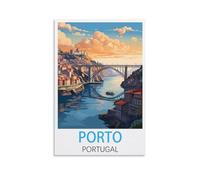 Porto Portugal Vintage Travel Poster 08x12inch(20x30cm) Canvas Art Poster And Wall Art Picture Print Bedroom Decor