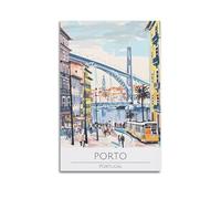 Porto Portugal Vintage Travel Poster Canvas Wall Art Prints Photo Picture Paintings Room Decor Home Decorative 16x24inch(40x60cm)