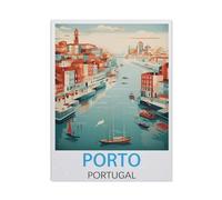 Porto Portugal Vintage Travel Poster，Puzzle 1000 Pieces paper Puzzle Adult Children'S Educational Toy Family Decompression Game（38x26cm）-AJ11