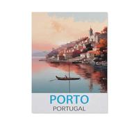 Porto Portugal Vintage Travel Posters，Vintage Tin Signs Funny Metal Tin Sign Wall Art Garden House Plaque for Bathroom Kitchen Cafe Wall Halloween Christmas Decor(15x30cm）6x12 inch-L74