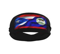 Porto Rico Flag Belizeanan Flag Men Women Headband Non-Slip Sweatband Elastic Head Bands For Running Fitness Tennis