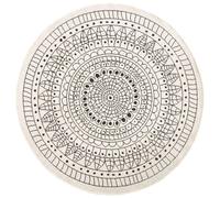 THE RUGS Porto Reversible Indoor Outdoor Rug Flatweave Polypropylene Design in Black | Size: 140 cm diameter THE RUGS Black 140 cm diameter