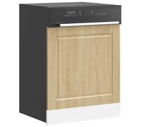 Porto Sonoma Oak Dishwasher Panel, 60x1.5x67 cm Engineered Wood Kitchen Cabinet Front, Moisture Resistant, Easy Clean, Durable Home Appliance Protection