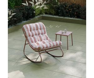 Porto Terracotta Stripe Rocking Chair