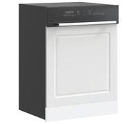 Porto White Dishwasher Panel, 60x1.5x67 cm Engineered Wood Kitchen Cabinet Front, Moisture-Resistant, Durable Storage Solution for Dishwashers, Easy Clean Surface