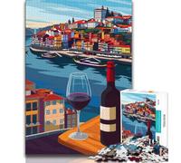 Porto Wine Cityscape 1000 Piece Jigsaw Puzzle for Adults And Teenagers,Quiz Game Wall Decoration Unique Birthday And Xmas Gifts 38x26cm