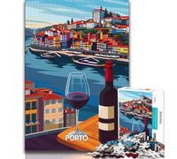 Porto Wine Views JigsawPuzzle 1000 Pieces for Adults,Challenging To Complete But Fun And Humorous with Matching Poster And Trivia Sheet 38x26cm