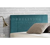 Portobello Padded Divan Bed Headboard | Turin Chenille Fabric Headboards for 2ft6 Small Size Bed Frame |Elegant design wooden material headboards for beds (Teal,4ft Small Double H-20inch)