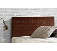 Portobello Padded Divan Bed Headboard | Turin Chenille Fabric Headboards for 4ft Small Double Bed Frame | Elegant design wooden material headboards for beds (Brown,4ft Small Double Height-20inch)