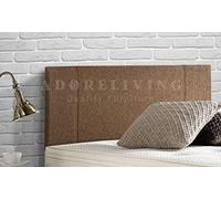 Portobello Padded Divan Bed Headboard | Turin Chenille Fabric Headboards for 4ft6 Double Size Bed | Elegant design with wooden material headboards for beds (Mink, 4ft6 Double Height-20inch)