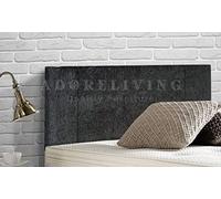 Portobello Padded Divan Bed Headboard | Turin Chenille Fabric Headboards for 5ft King Size Bed Frame | Elegant design with wooden material headboards for beds (Charcoal, 5ft King Height-20inch)