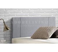 Portobello Padded Divan Bed Headboard | Turin Chenille Fabric Headboards for 5ft King Size Bed Frame | Elegant design with wooden material headboards for beds (Light Grey, 5ft King Height-20inch)