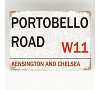Portobello Road Market London Road Street Sign Metal Vintage Door Wall Plaque Outdoor Decoration Plaque 8X12 inch