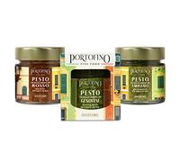 Portofino Fine Food - Genoese, Red and Truffled Pesto with Genoese PDO Basil - 3 x 100 g