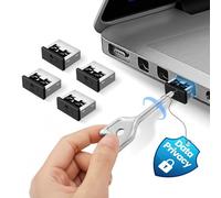 PortPlugs 5-Pack USB-A Metal Port Locks with Key - USB Port Blockers for Physical Security & Malware Protection - USB Locks Designed for IT Teams, Offices, Travel & Shared Spaces