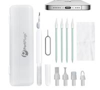 Portplugs Phone Cleaning Kit with Travel Case- 11-In-1 Cleaner Kit with High-Density Brushes For iPhone, AirPod, Laptops & Type-C Devices- Keep Your Devices Performing Like New with Multi Tool Cleaner