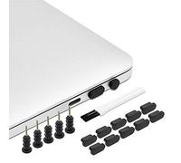 PortPlugs USB-C Dust Plug Set - Includes Carry Case & Cleaning Brush for Steam Deck Pro 14, 16, Air 13 & USB C Android Phone | Black (17 Piece)