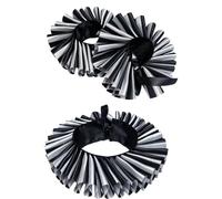 Portrait Accent Ruff Accessory Pleated Black White Statement Frill with Tie Fastening for Dramatic Styling Costume Looks Ruff Accessory Pleated Statement Collar Costume Styling Dress Up Photo Striped