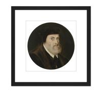 Portrait Charles V Holy Roman Emperor 8X8 Inch Square Wooden Framed Wall Art Print Picture with Mount Artery8 Black One Size
